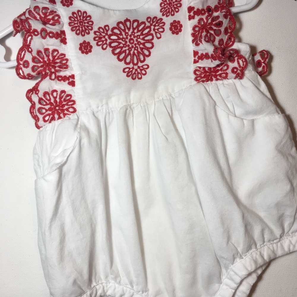 Eyelet bubble romper